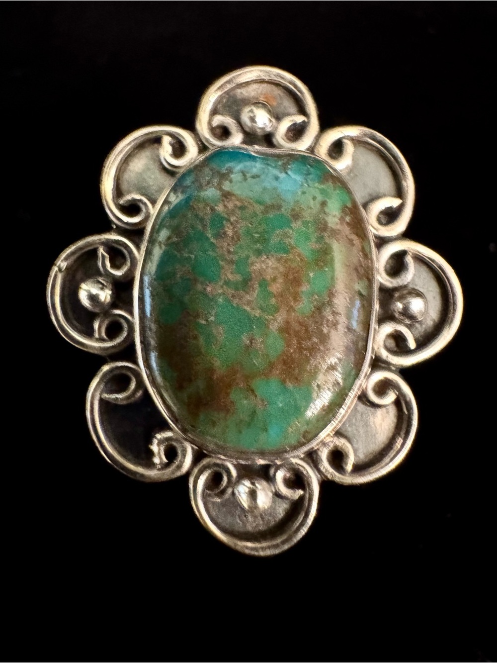 Sterling Silver Turquoise Statement Ring - Green Turquoise